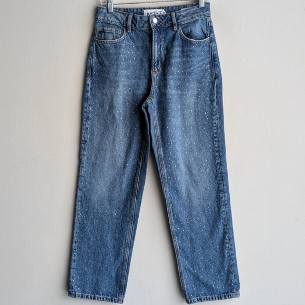 Dynamite Rhinestone Straight Leg Jeans - Picture 6 of 9